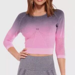 Live Electric workout yoga crop Top, Pink/Gray ombre great condition size‎ XS